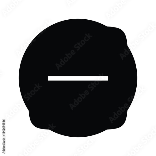 Minus sign in a black circle on white background