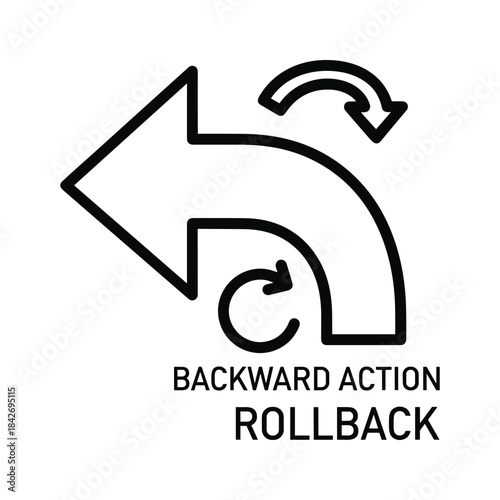 Backward action rollback icon