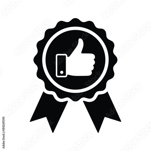 Thumbs up mobile phone approval badge