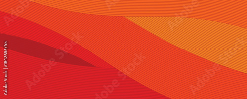Abstract orange papercut abstract background lines texture design vector, with a modern concept style