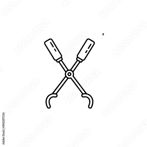 Tongs icon for cooking and grilling