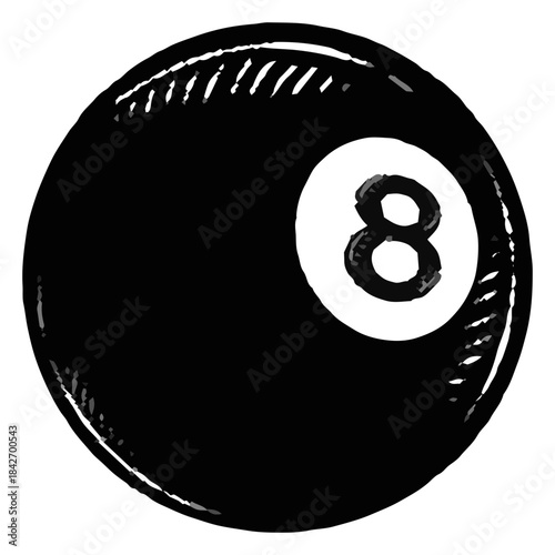 black billiard ball number 8