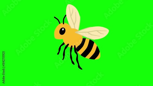 Flat Style Bee Animation – Loopable (NO AI)
