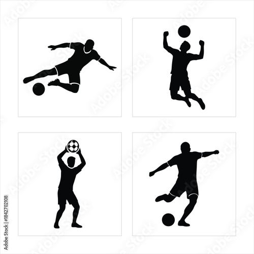 Modern Football Player Action Pose