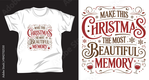 Christmas graphic vector t shirt design print.