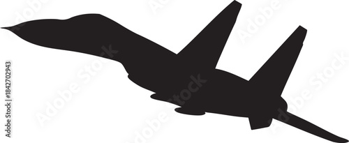 Sukhoi Su-35 Stealth Jet Black Vector Design