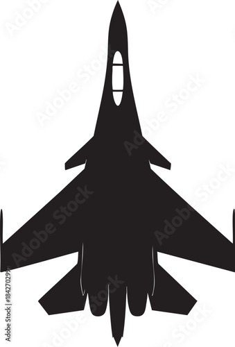 Sukhoi Su-35 Stealth Jet Black Vector Design