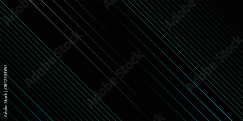 abstract black background with diagonal lines, cyan color