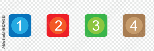 1234 latter icon black and white .Vector Illustration .EPS 10 .