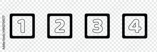 1234 latter icon black and white .Vector Illustration .EPS 10 .
