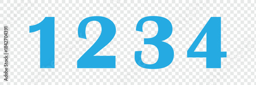 1234 latter icon black and white .Vector Illustration .EPS 10 .