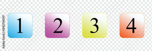 1234 latter icon black and white .Vector Illustration .EPS 10 .