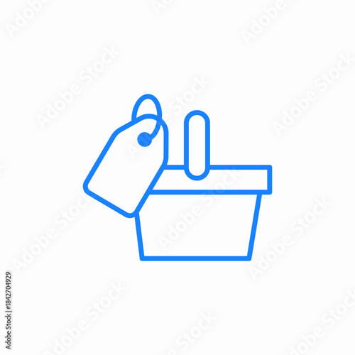 basket label icon sign vector