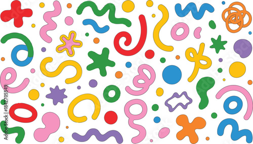 Vector of cheerful 'Back To School' illustration with colorful typography in a speech bubble, against a playful educational doodle background, perfect for academic welcomes and learning announcements