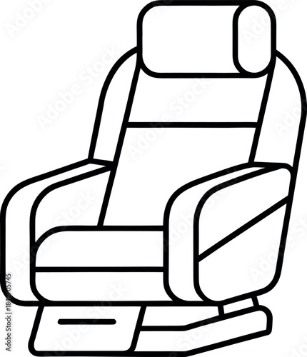 Line Art Massage Chair with Headrest and Footrest Design