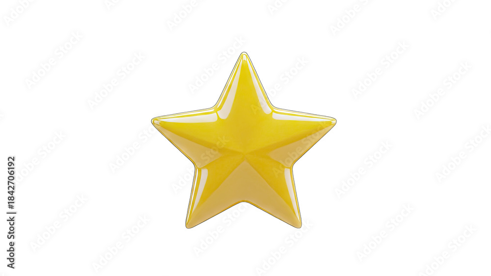 Obraz premium Yellow Star Isolated on White Background