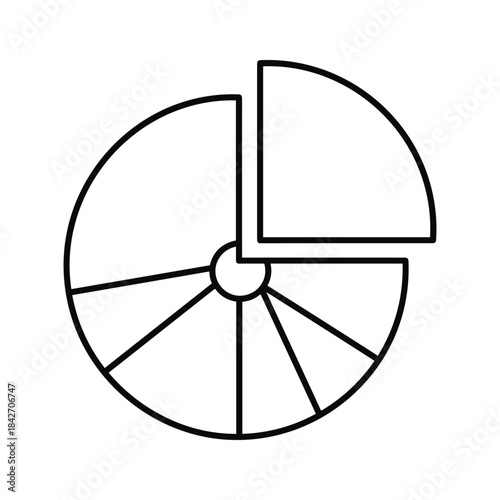 Pie chart with one section separated from the rest