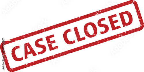 Isolated Case Closed Stamp with Red Ink and Distressed Texture on a White Background