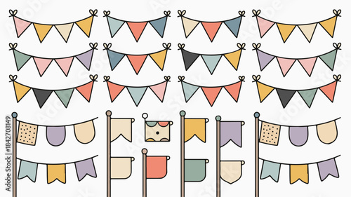 Colorful Bunting Flags and Pennants for Celebrations