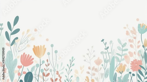 Thin floral border adds charm to a plain invitation card.