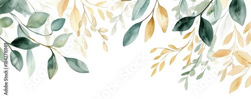 Elegant representation of nature through foliage illustrations.