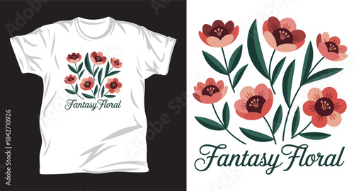 Flower graphic vector t shirt design print