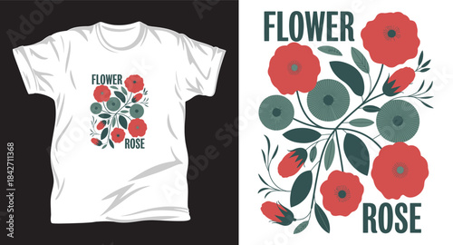 Flower graphic vector t shirt design print