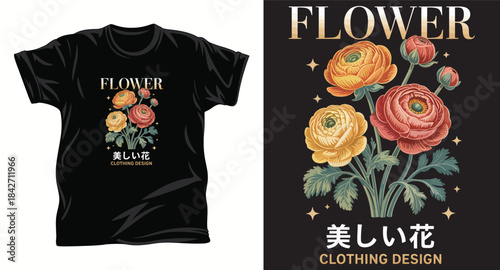 Flower graphic vector t shirt design print