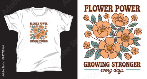 Flower graphic vector t shirt design print