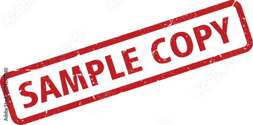 Red Sample Copy Rubber Stamp on White Background Illustration of Text Stamp