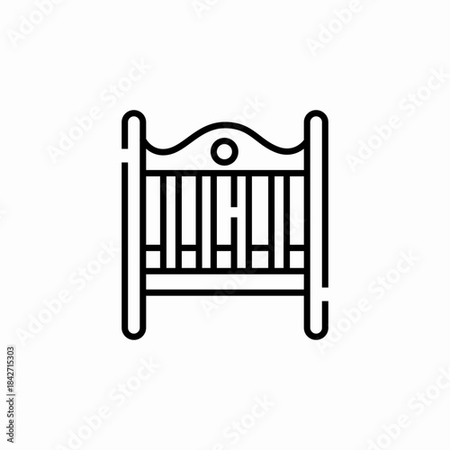 baby bed icon sign vector