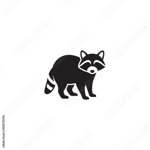 Raccoon flat icon vector illustration