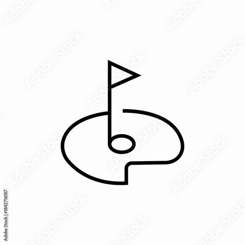 golf hole flag icon sign vector