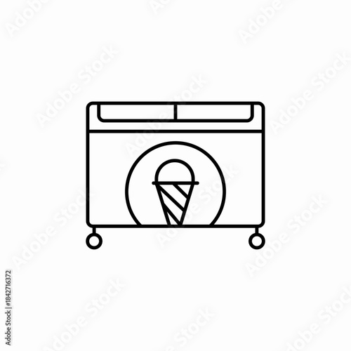 ice cream deep freezer icon sign vector