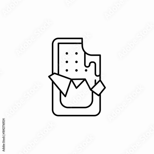 waffle sandwich ice cream icon sign vector