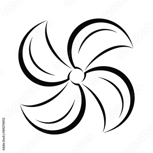 Simple black and white pinwheel design