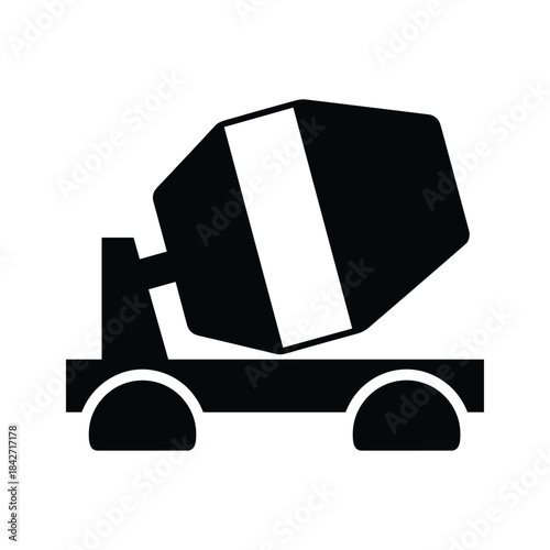 Concrete mixer truck icon