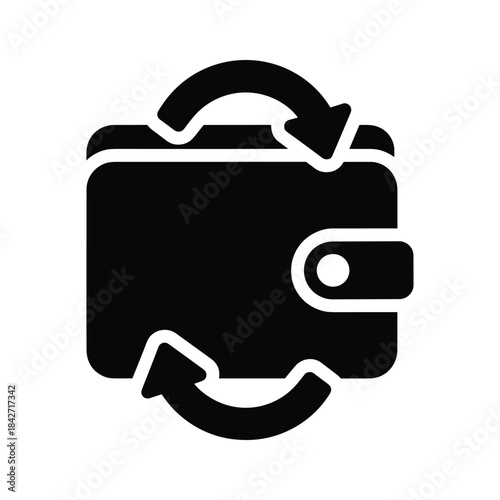 Wallet icon with refresh arrows