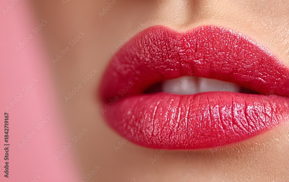 Obraz premium Fresh and youthful look with natural pink lip balm.