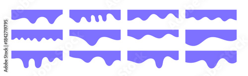 Dripping Liquid Shapes Vector Set with Wavy Fluid Borders collection