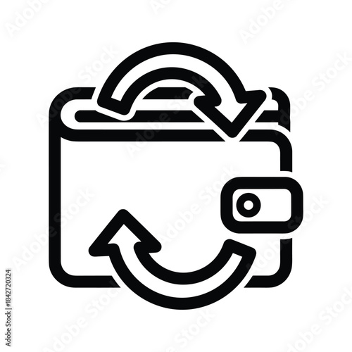 Wallet icon with refresh arrows