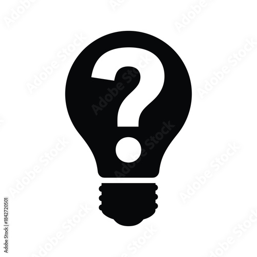 Light bulb with question mark inside