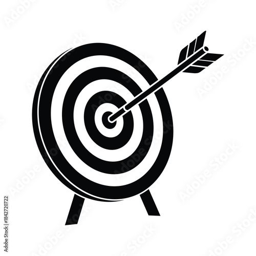 Target with arrow hitting the bullseye