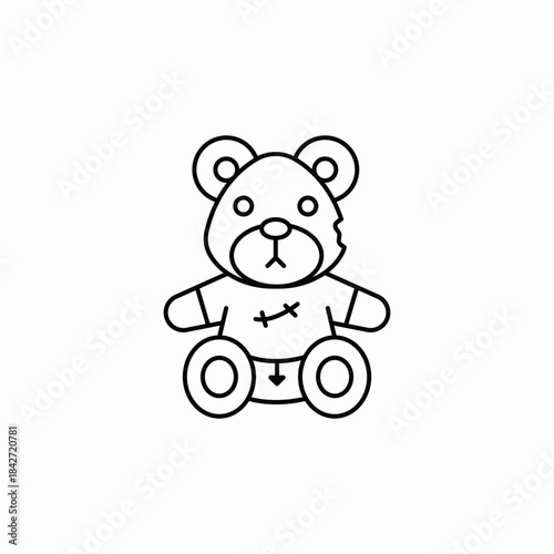 teddy bear old rubbish icon sign vector