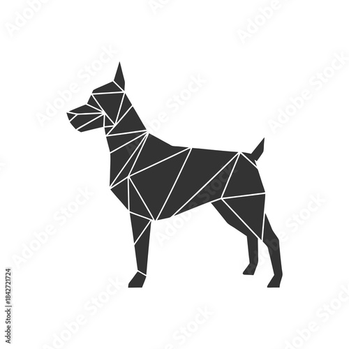 Origami dog vector illustration on white background