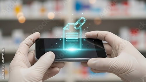 Medical prescription being transferred digitally