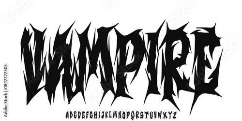 black metal font underground music bloody rock root horror chaotic satanic alphabet typeface typography letter