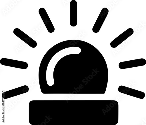 Emergency Siren Flashing Beacon Warning Light Icon
