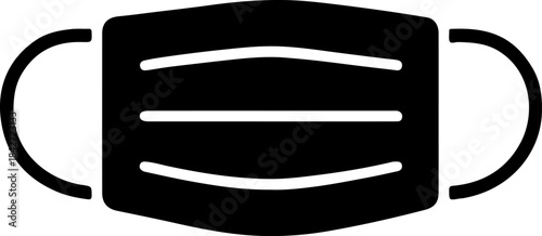 Surgical Medical Face Mask Protection Icon Silhouette