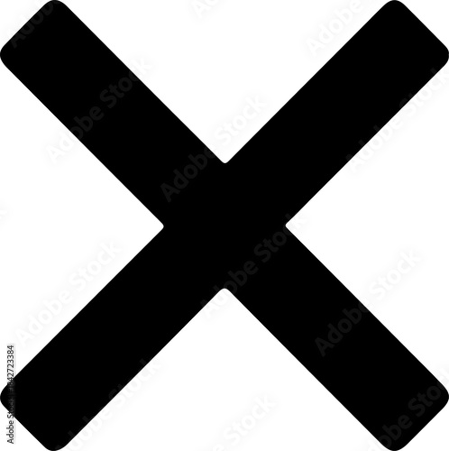 Black cross mark symbol sign vector icon illustration concept for no cancel button design